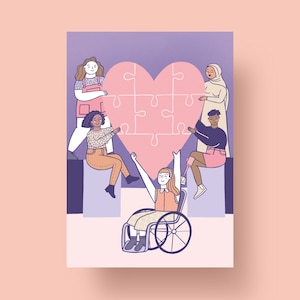 Cartão postal "Mulheres apoiando mulheres", A6