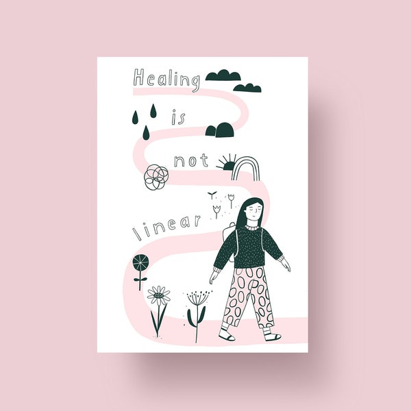 Postkarte "Healing is not linear", A6
