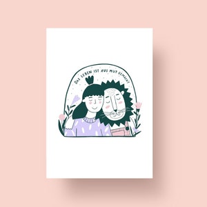 Life is made of courage postcard, A6