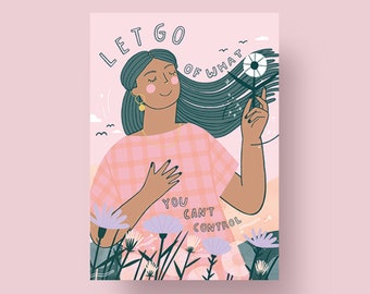 Postcard "Let go of what you can't control" A6