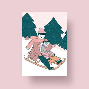 Carte postale "Promenade en traîneau", A6