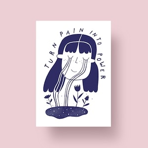Carte postale "Transformez la douleur en pouvoir", A6