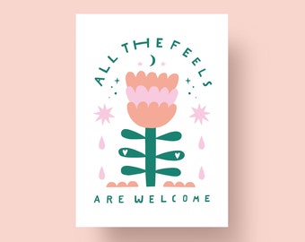 Postkarte "All the feels are welcome", A6