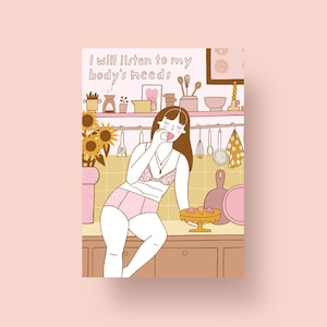 Postkarte "I will listen to my bodys needs", A6