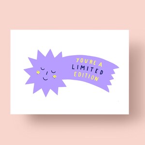 Carte postale étoile filante "Tu es une édition limitée", A6