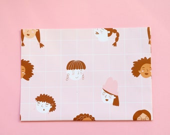 1 DIN A2 Geschenkpapier Bogen „Girls Pattern“