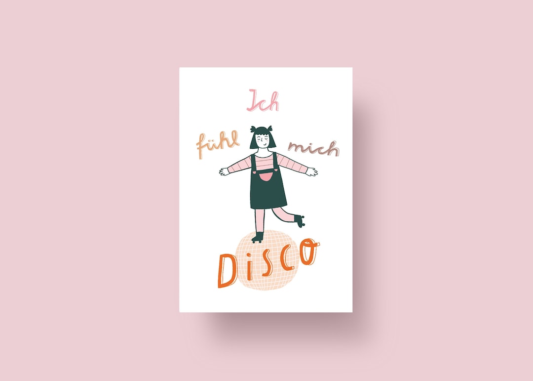 Postkarte Ich fühl mich Disco, A6 Etsy.de