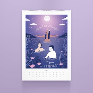 Illustrated calendar 2024 Calendar Girls wall calendar self-love and mindfulness image 7