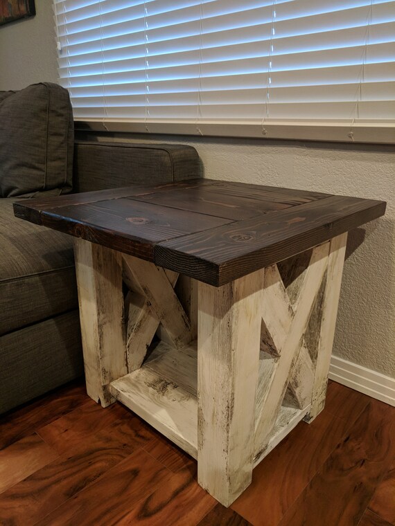 Farmhouse End Table Etsy