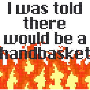 Hell in a Handbasket Kreuzstich für das Snarky Erwachsenenmuster NUR