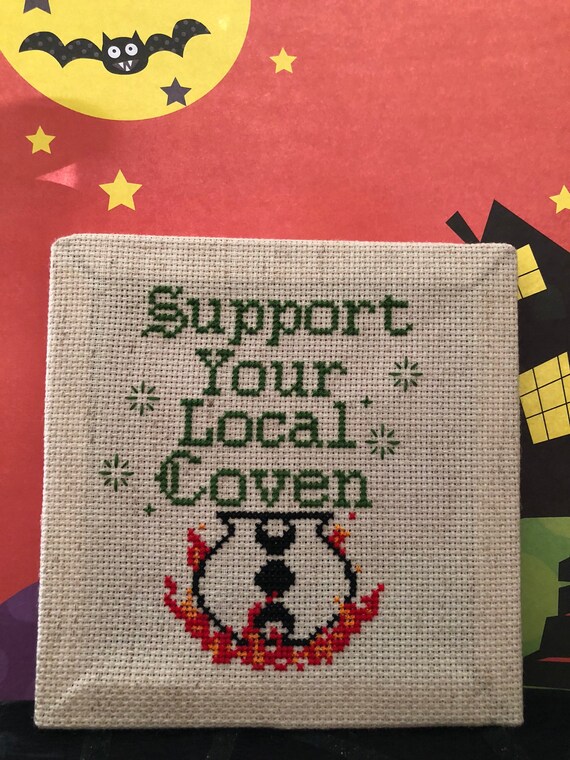 Support Your Local Coven Modern Cross Stitch for the Snarky Adult Pattern ONLY