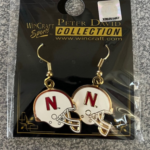 Wincraft Spirit Peter Davis Official Collegiate NCAA Dangle Earrings Nebraska Cornhuskers NIP