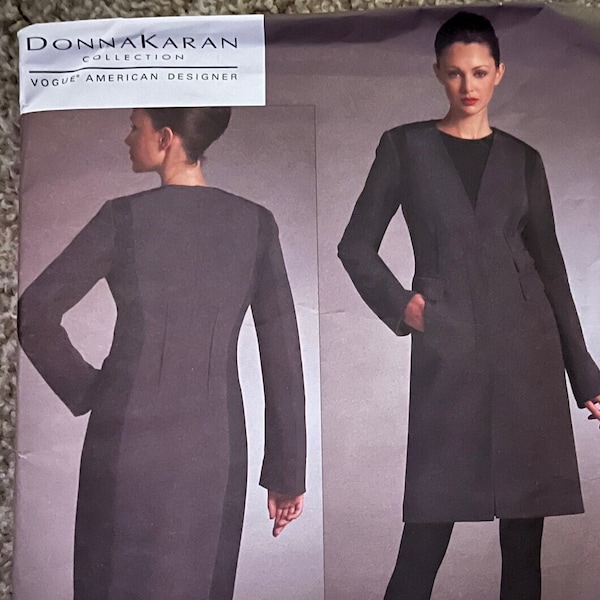 2007 Vogue Donna Karan Pattern V2990 Misses' JACKET & SKIRT SZ 6-8-10 Uncut