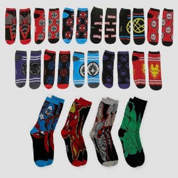 Men's Marvel 15 Days of Socks Advent Calendar 15pk Colors May Vary 6-12 NIP  - Etsy