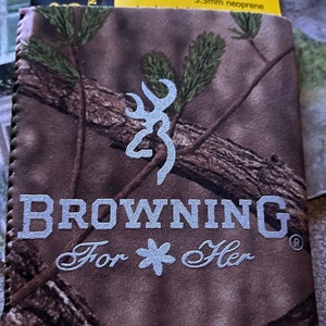 Browning Buckmark For Her Logo Folding 12oz Can Coozie/Koozie 3.5mm Neoprene New