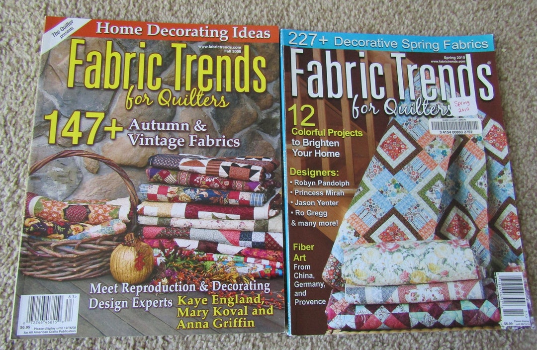 2 Fabric Trends for Quilters Magazines Fall 2008 & Spring 2010 Etsy
