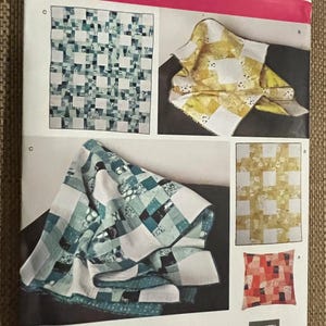 May include: Simplicity sewing pattern number 1390 for a quilt. The pattern includes instructions for making a quilt with a variety of patchwork designs. The pattern is for one size and is designed and printed in the USA.