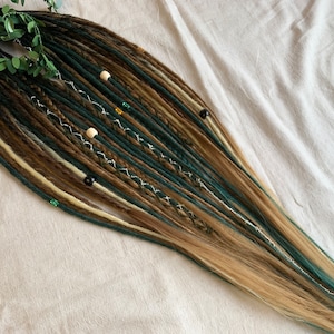 Deep Forest | custom made dreadlocks extensions | synthetic dreads | partial or full set |Brown Blond Lightblond Seagreen Black Ombre