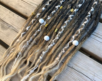 True Viking | SE or DE custom made dreadlocks extensions | partial or full set synthetic dreads | Brown Blonde Bleached White