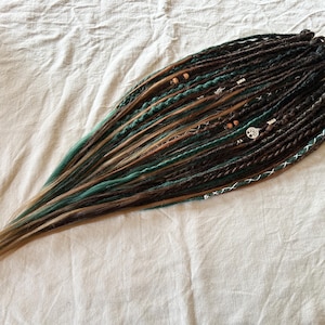 Dark Nature | custom made dreadlocks extensions | synthetic dreads | partial or full sets | Brown Dark Green Dark Brown