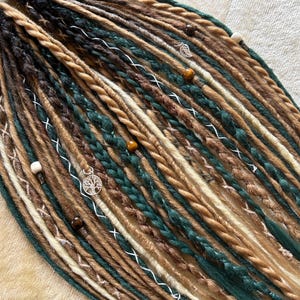 Forest Feeling | custom made dreadlocks extensions | synthetic dreads | partial or full sets |Brown Blond Lightblond Seagreen Black Ombre
