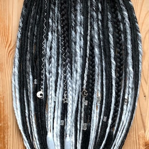 Moon Daughter | SE or DE dreadlocks extensions | synthetic dreads | partial or full sets | Black white witchcraft witch