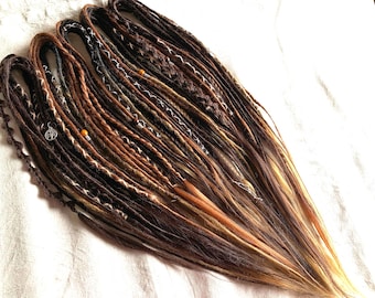 Proud Ginger dark edition | SE or DE dreadlocks extensions | synthetic dreads ginger copper darkcopper brown