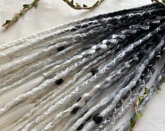 Moon Daughter | SE or DE dreadlocks extensions | synthetic dreads | partial or full sets | Black white witchcraft witch