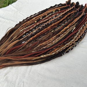 Autumn Time | custom made dreadlocks extensions | synthetic dreads | Dark brown with highlights