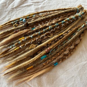 Colourful Blonde handmade dreadlocks extensions custom made synthetic dreads from Kanekalon