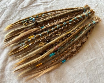 Colourful Blonde handmade dreadlocks extensions custom made synthetic dreads from Kanekalon