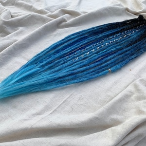 Hades&#39; Empire | SE or DE custom made dreadlocks extensions | partial or full set synthetic dreads | black blue indigo light blue navy
