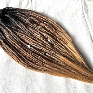 True Natural Black Brown Blonde Ombre custom made dreadlocks extensions handmade synthetic dreads from Kanekalon
