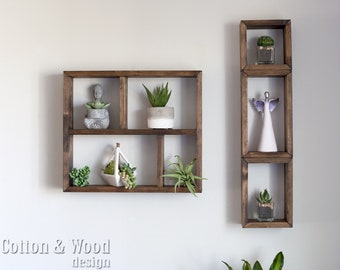 Floating Rectangle Shelves.  Solid Wood Shelves. Crystal shelf. Essential Oil Shelf. Succulent Shelf. Modern Boho shelf