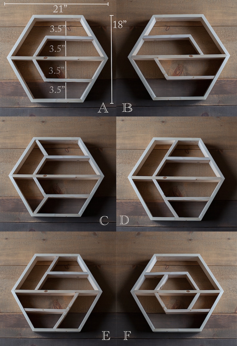 HEXAGON Floating Shelf, 21x18x3.5 , HONEYCOMB, Solid Wood Shelf, Hexagon Crystal Shelf, Essential oil shelf, Succulent shelf image 9