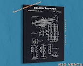 1939 Selmer Trumpet Canvas Patent Print - Gallery Wrapped Canvas - Trumpet Blueprint - Gift Idea For A Trumpeter - Orchestra Music Poster