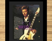 Brian Setzer Print Ad - Gretsch Guitar - Music Poster - Rock N Roll Decor - Music Studio Wall Decor