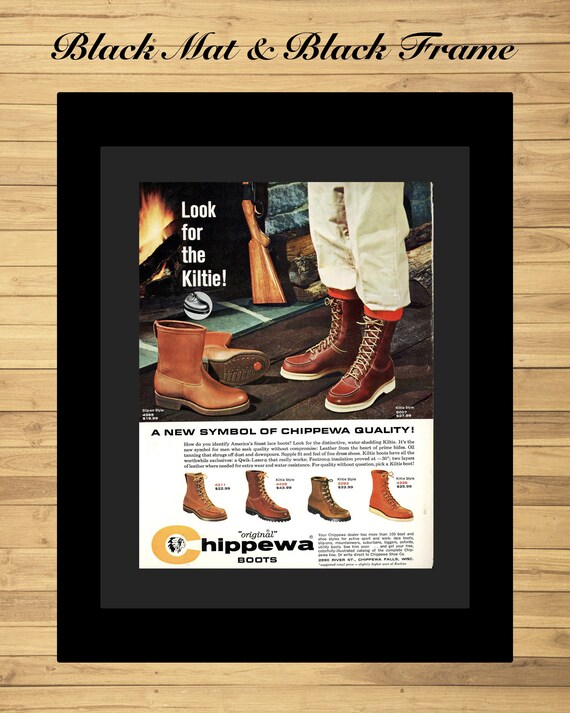 Vintage Chippewa Boots Print 