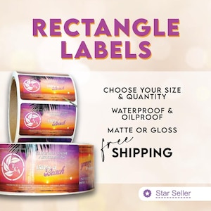 Printed Rectangle Labels on a Roll | Choose your Size, Quantity, and Finish