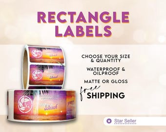Printed Rectangle Labels on a Roll | Choose your Size, Quantity, and Finish