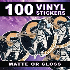 100 Custom Vinyl Die Cut Stickers | Permanent and Waterproof | Choose Your Size | Fast Turnaround | Free Shipping | Matte or Gloss Stickers