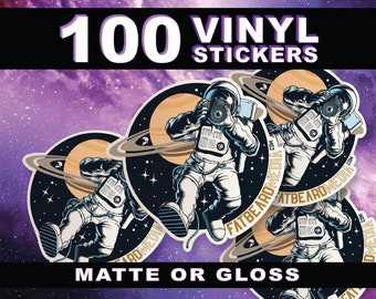 100 Custom Vinyl Die Cut Stickers | Permanent and Waterproof | Choose Your Size | Fast Turnaround | Free Shipping | Matte or Gloss Stickers