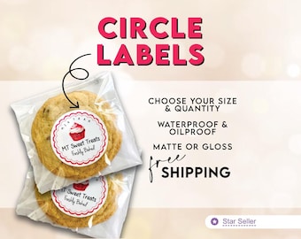 Circle Labels on a Roll with Your Logo or Image | Waterproof and Oilproof