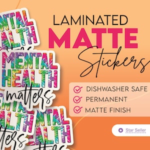 Matte Stickers | Waterproof and Permanent | Extra Durable | Custom Die Cut Stickers Printed with Your Image | Free Shipping | Laminated