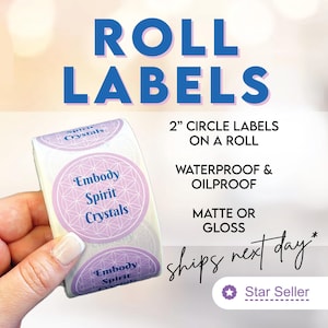 2" Circle Labels on a Roll | Custom Stickers with your Design | FREE SHIPPING