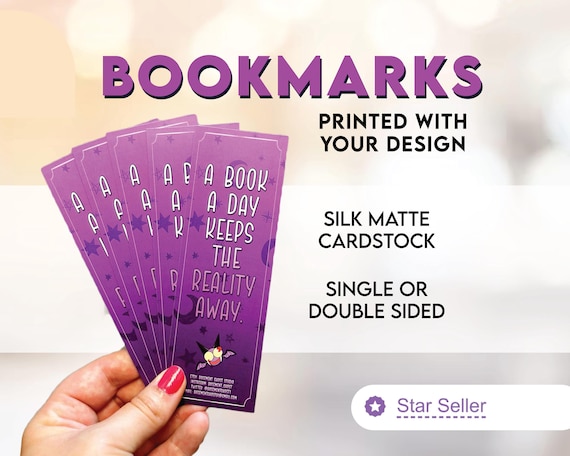 Customized Bookmarks Printed with your Design | Single or Double Sided