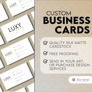 Business Cards Premium Card Stock Customizable for Businesses Silk Matte  Material Free Shipping Print Your Design or Use Designer 