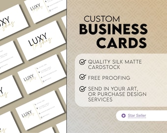 Business Cards | Premium Card Stock | Customizable for Businesses | Silk Matte Material | Free Shipping | Print Your Design or Use Designer