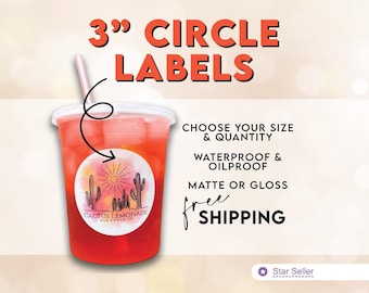 Circle 3" Stickers on a Roll Printed with your Design | Waterproof and Oilproof