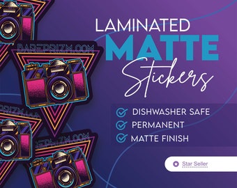 Custom Matte Stickers | Waterproof and Permanent | Extra Durable | High Quality Vinyl Stickers | Die Cut | Free Shipping | Laminated
